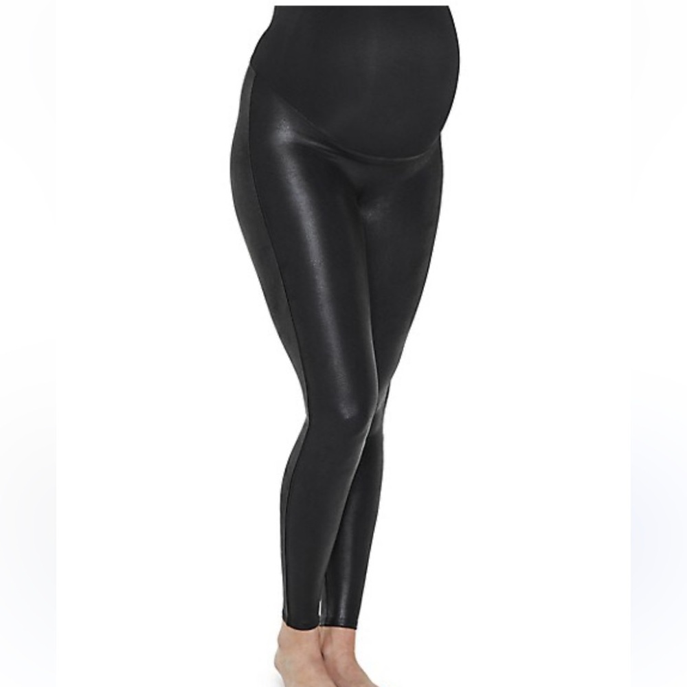 Spanx faux leather maternity leggings